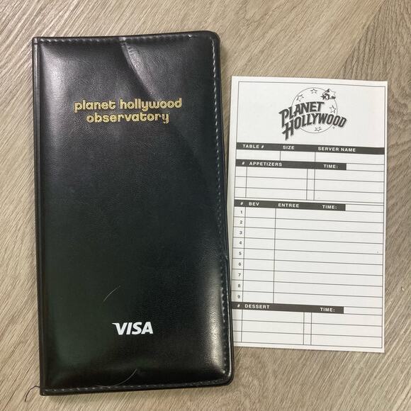 Planet Hollywood Observatory Black Card Holder with Note Pad‎ Vintage Restaurant - Picture 1 of 7